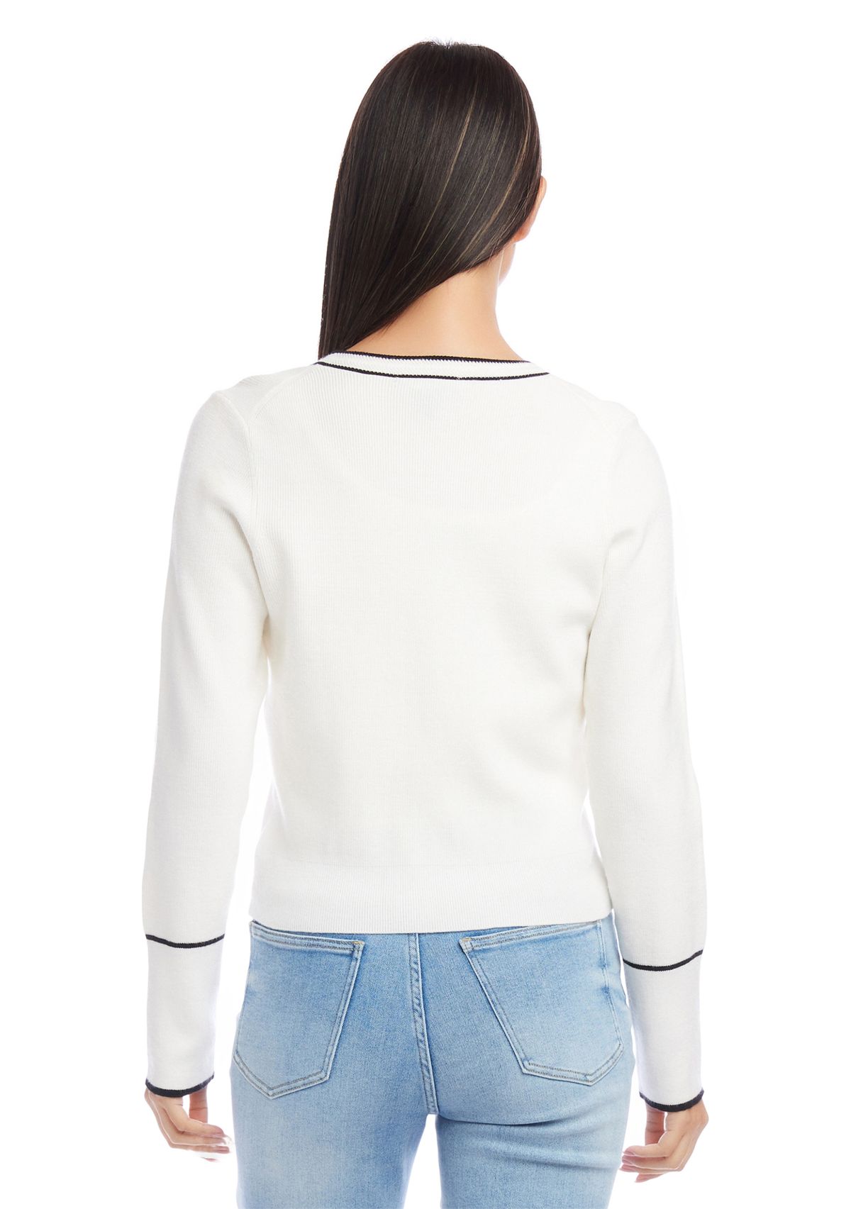 Womens Contrast Trim Cardigan