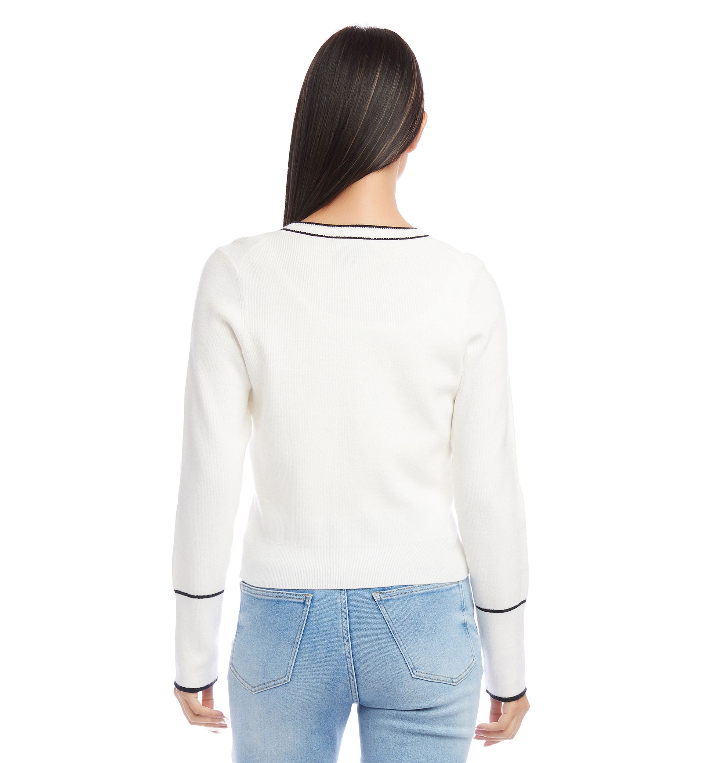 Womens Contrast Trim Cardigan