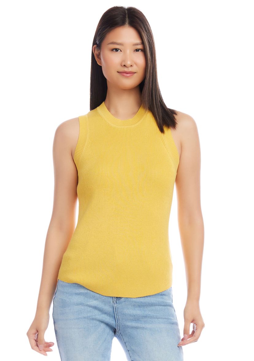 Womens Ribbed Sleeveless Sweater