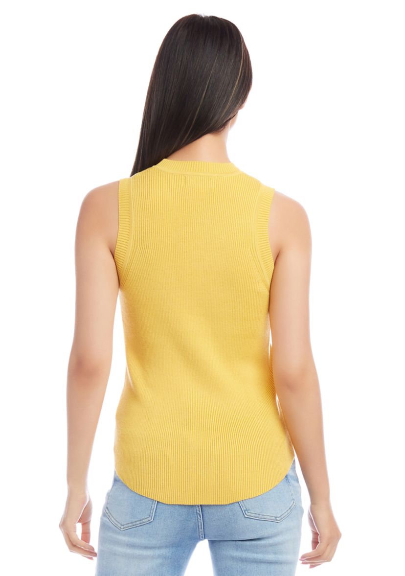 Womens Ribbed Sleeveless Sweater