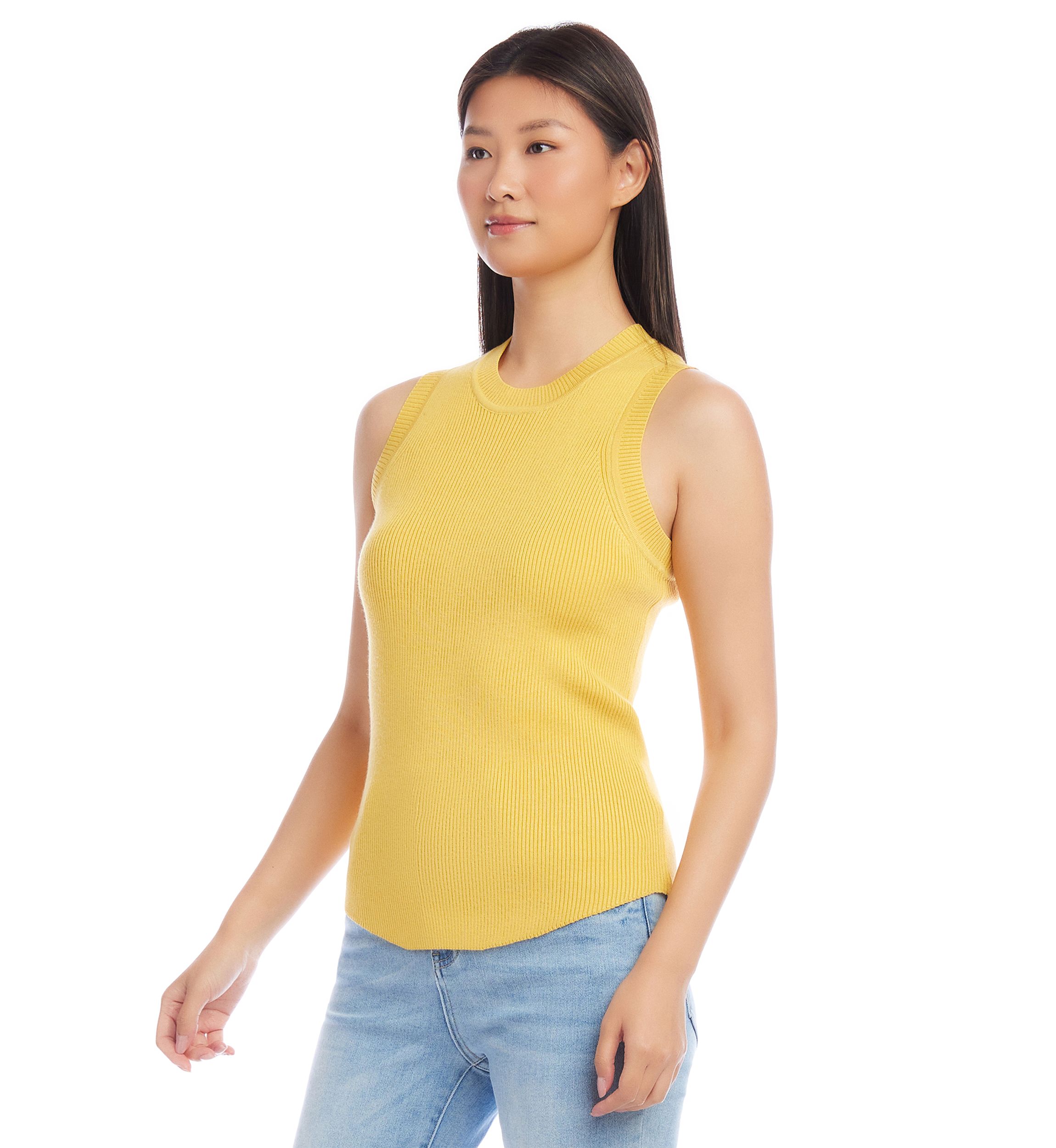 Womens Ribbed Sleeveless Sweater