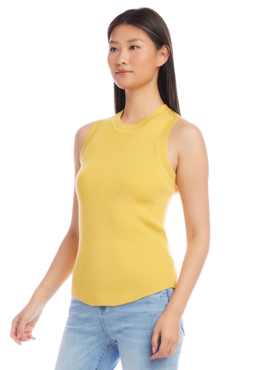 Womens Ribbed Sleeveless Sweater