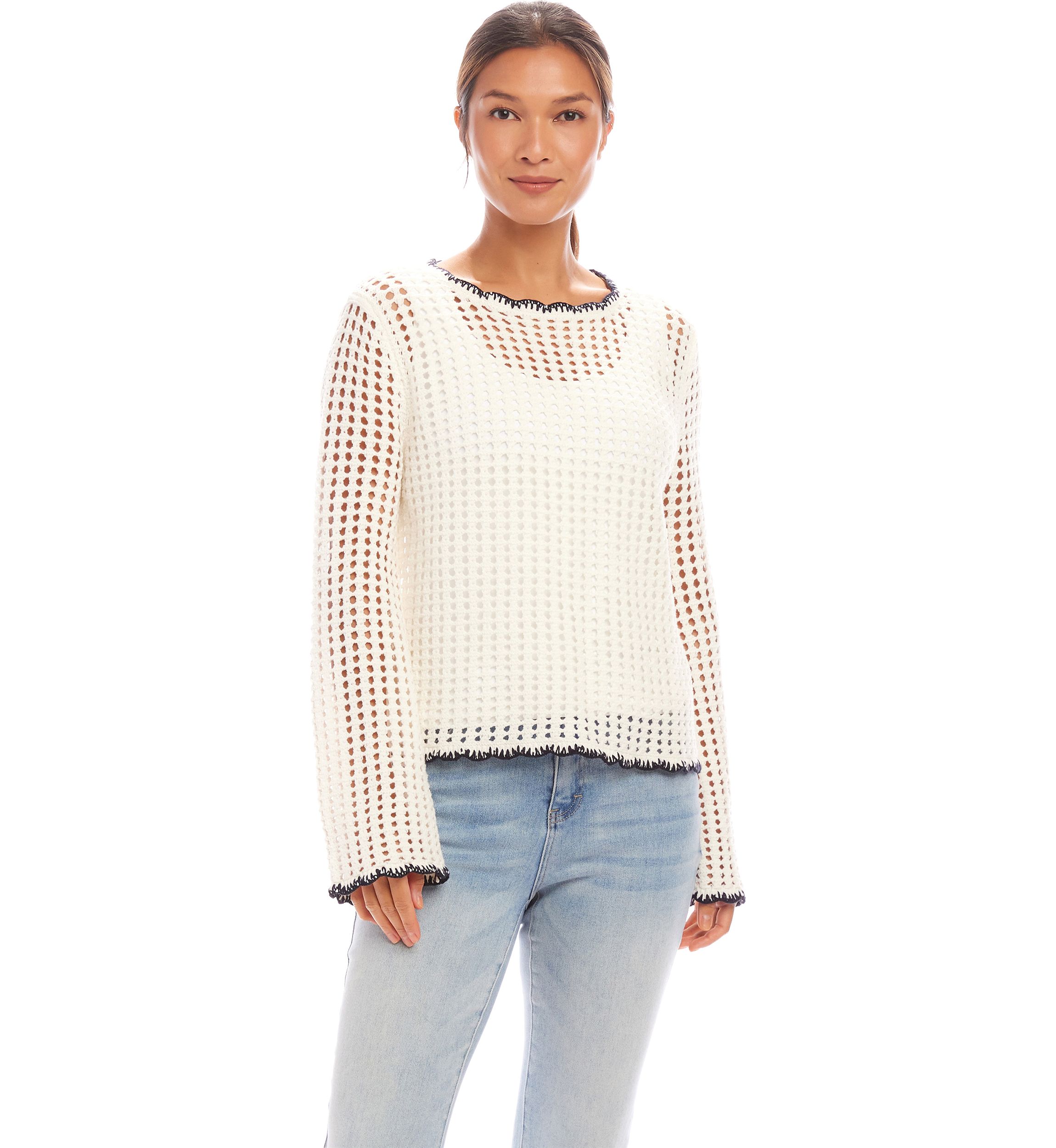 Womens Crochet Sweater