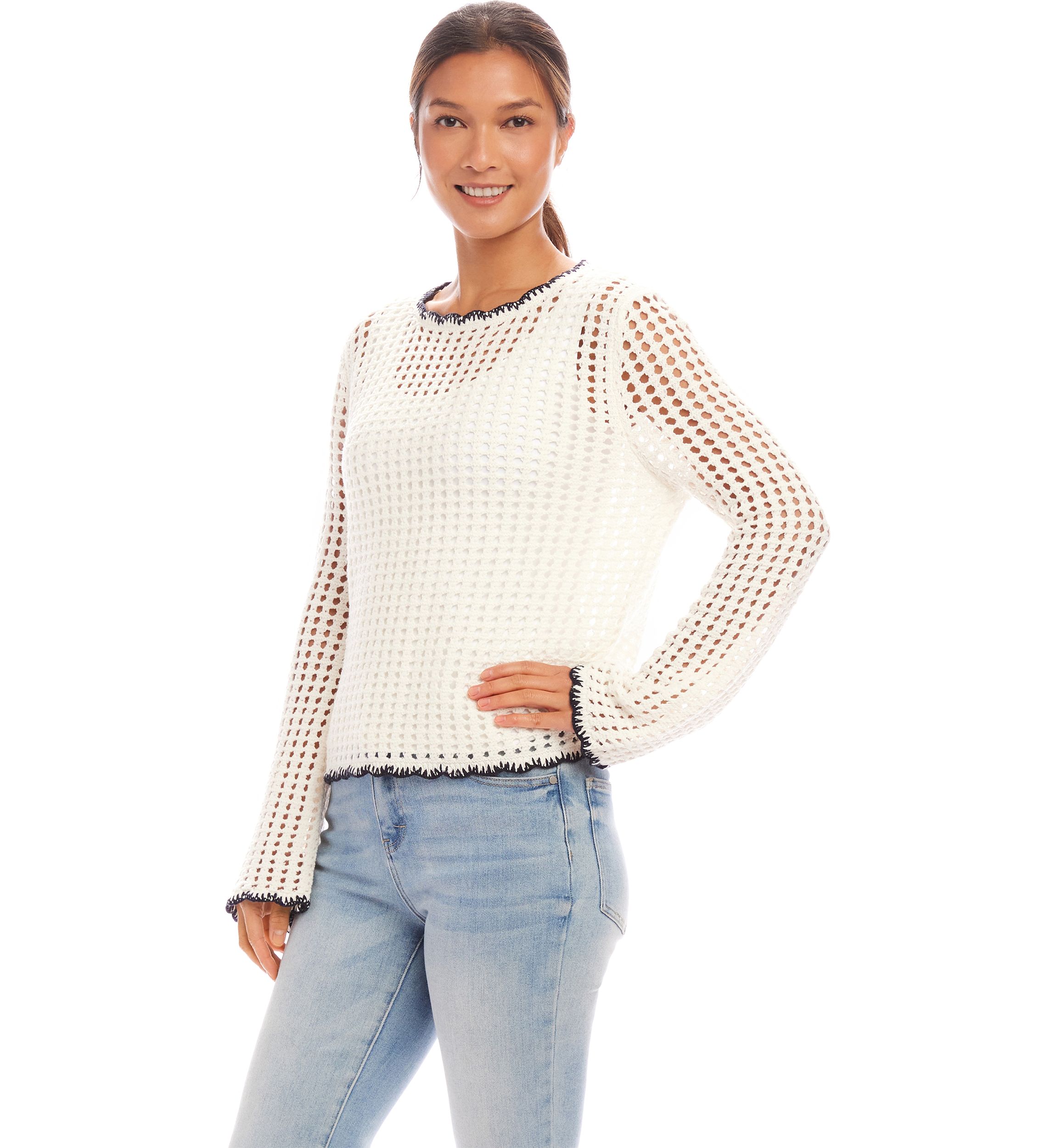 Womens Crochet Sweater