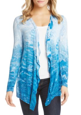 Karen Kane Tie Dye Drape Front Cardigan Belk