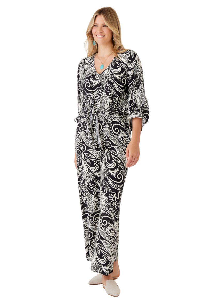Womens Blouson Sleeve Tie Front Top
