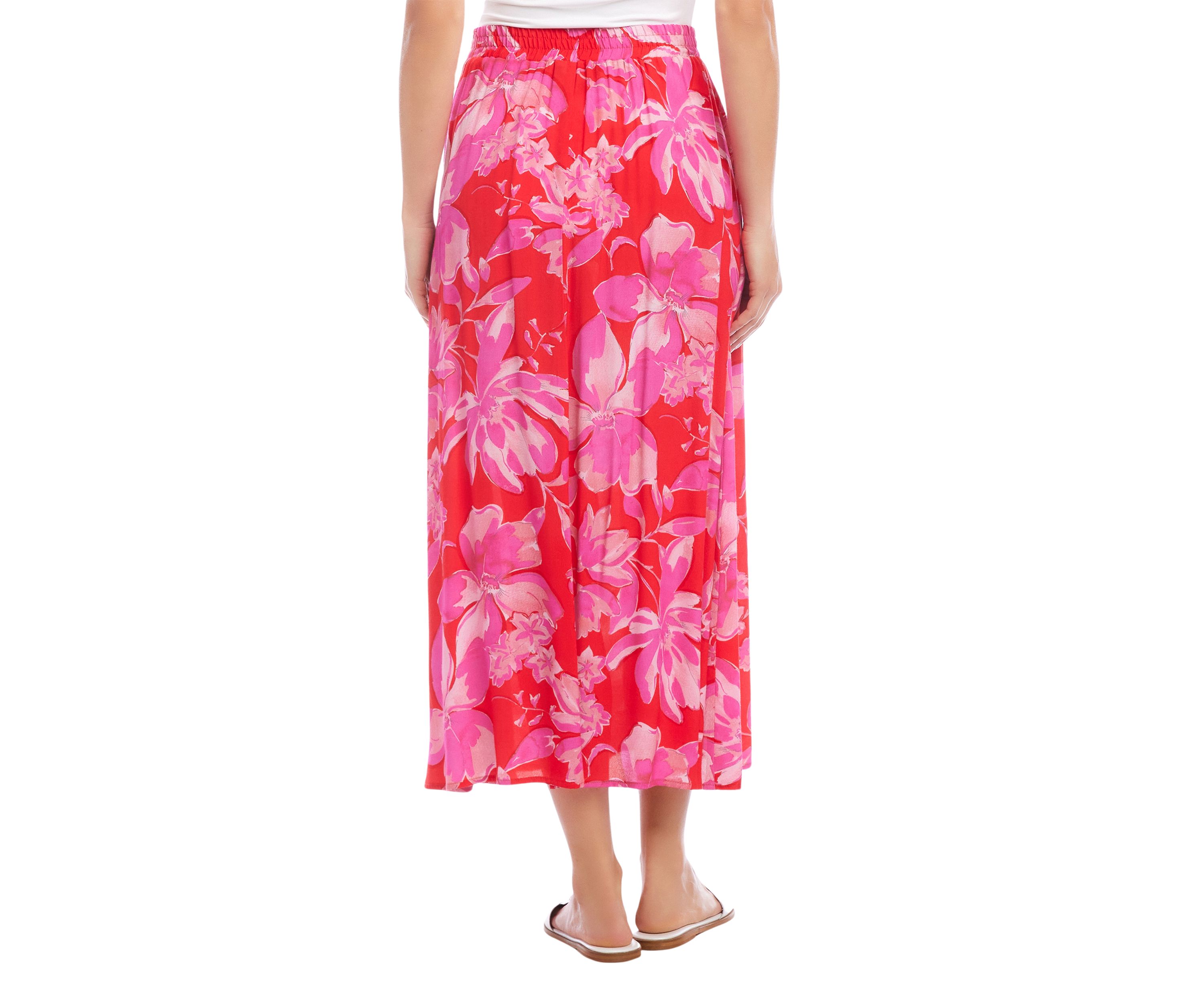 Womens Flare Midi Skirt