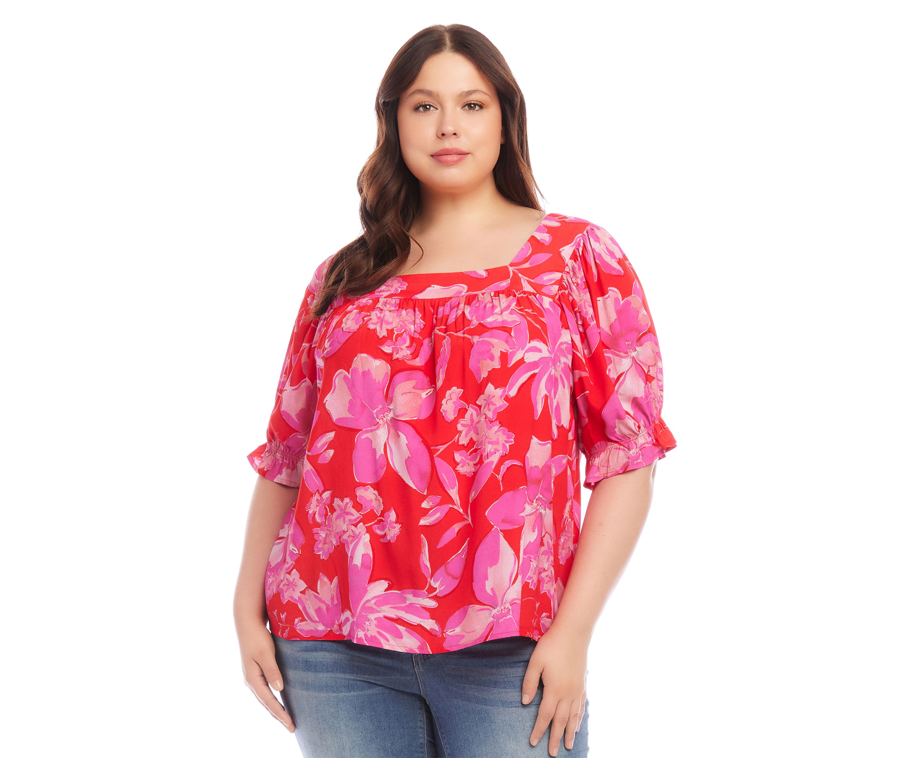 Plus Size Square Neck Top