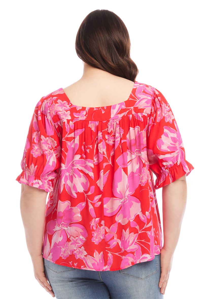 Plus Size Square Neck Top