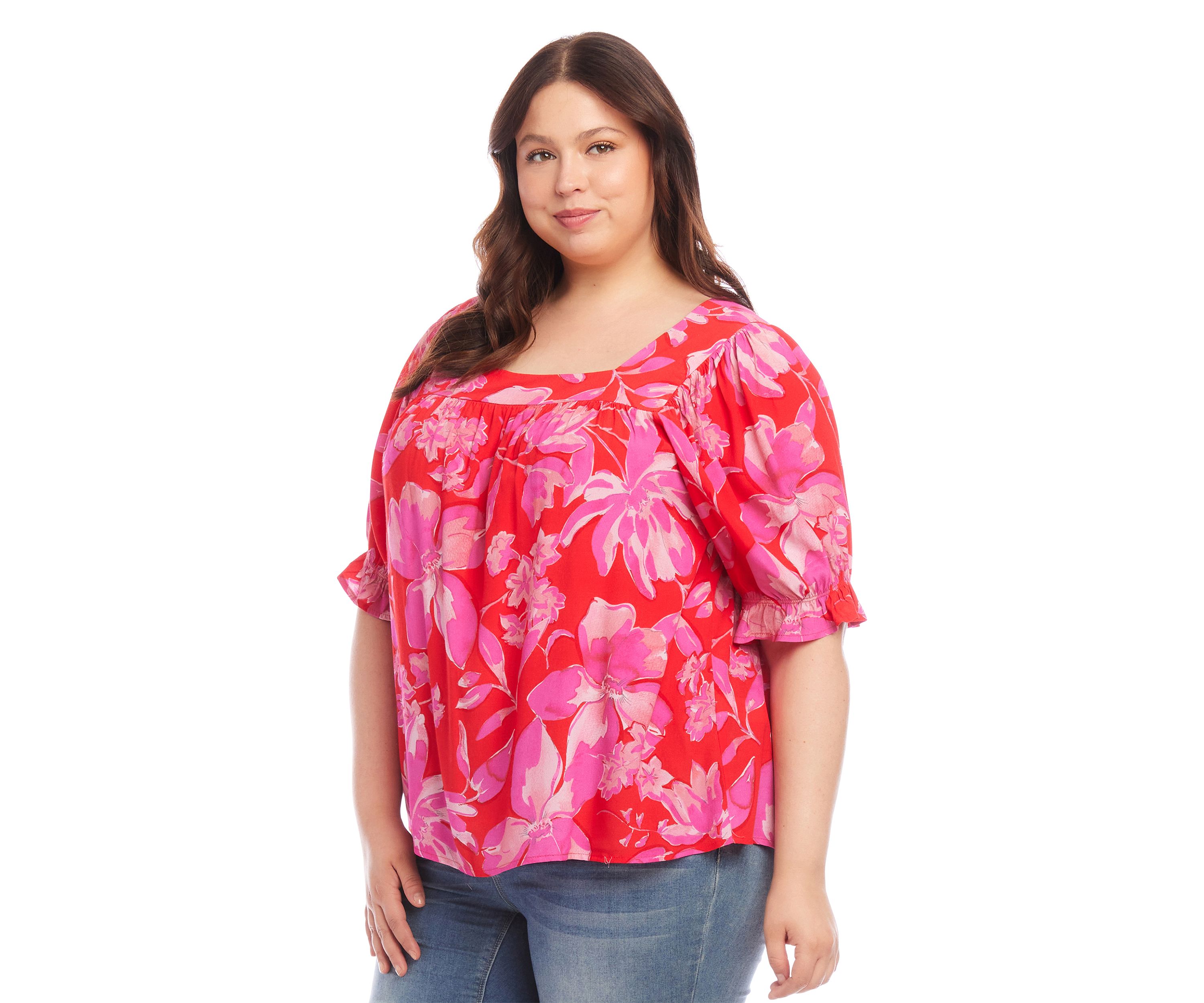 Plus Size Square Neck Top