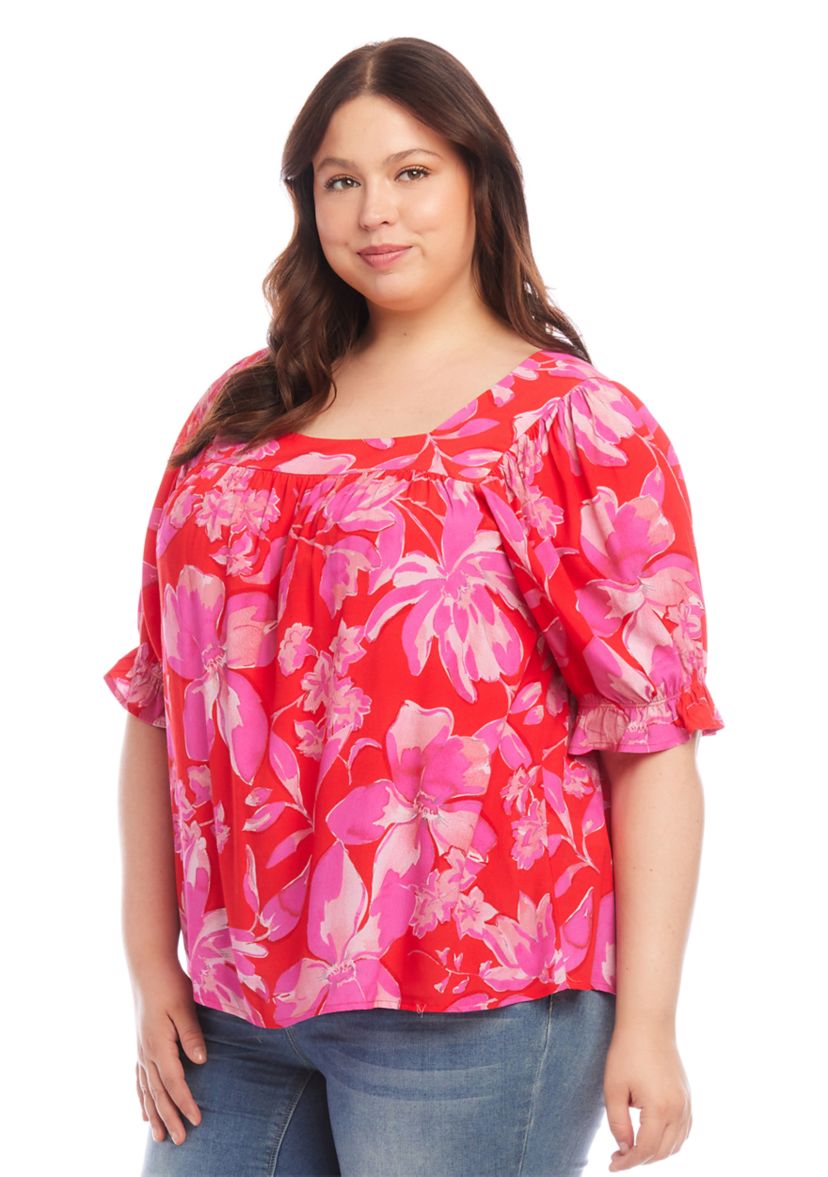 Plus Size Square Neck Top