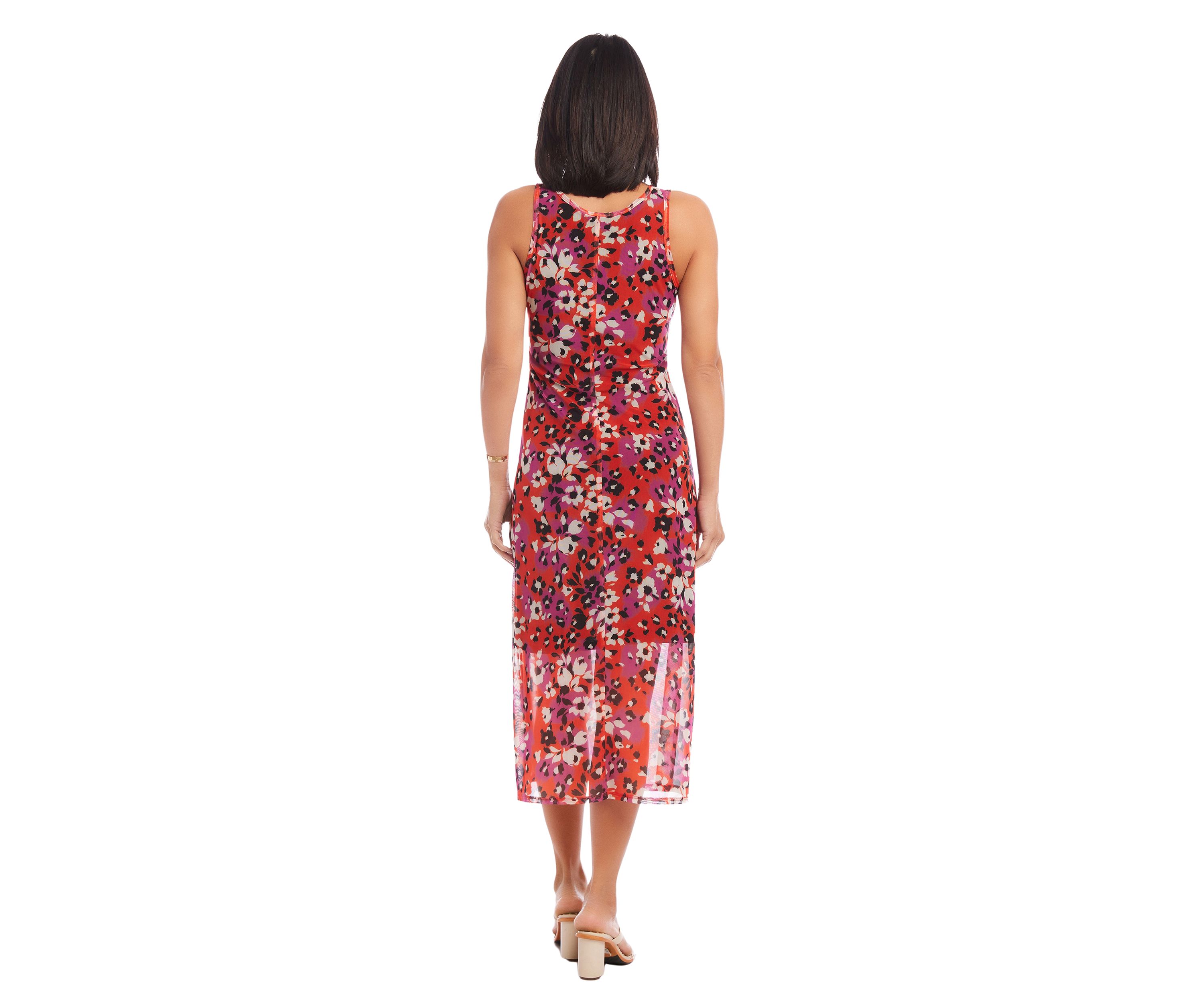 Womens Scoop Neck Midi Dress