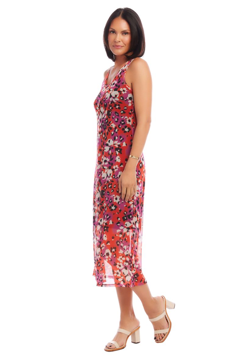 Womens Scoop Neck Midi Dress