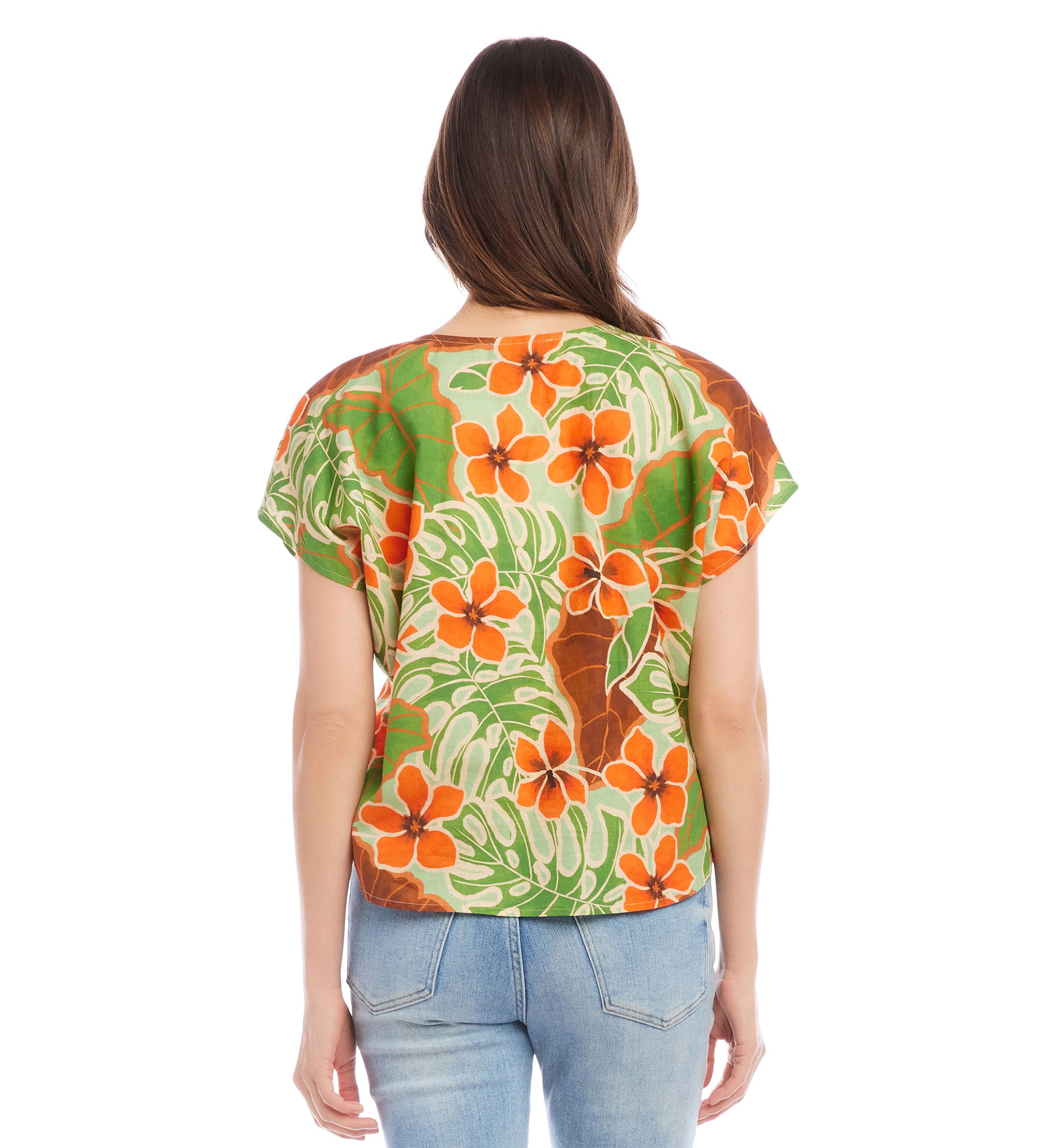Womens Printed Dolman Sleeve Top