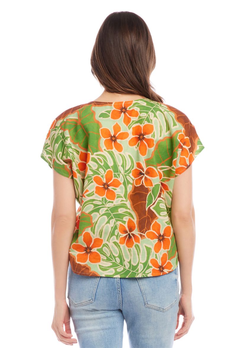 Womens Printed Dolman Sleeve Top