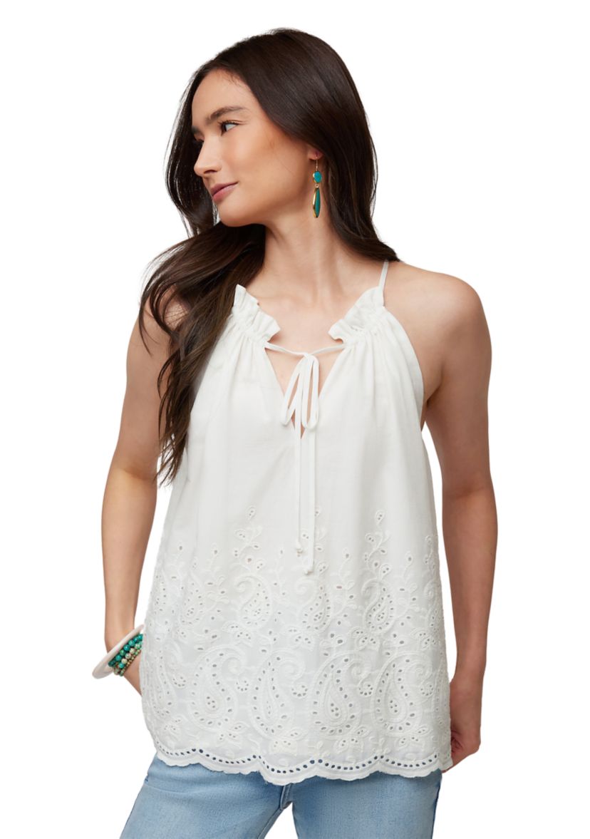 Womens Embroidered Halter Top