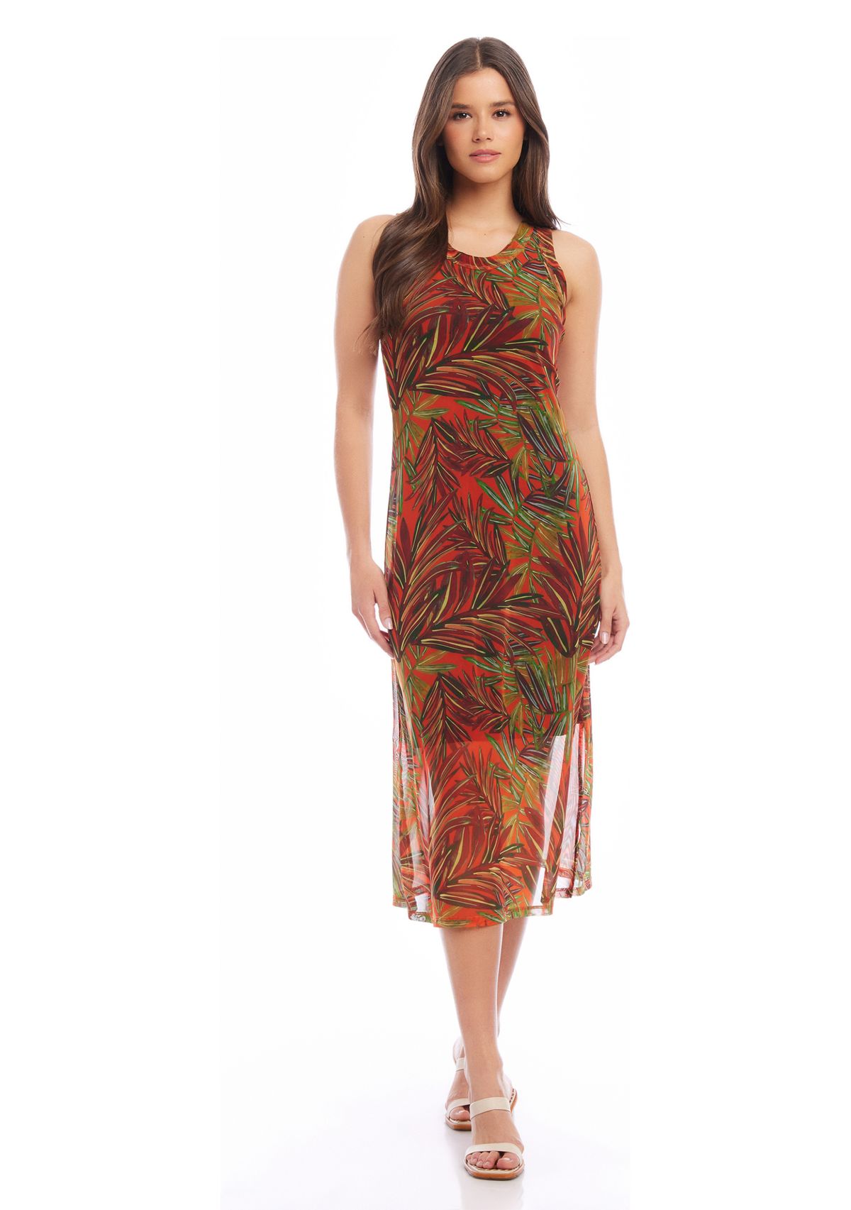 Womens Scoop Neck Midi Dress