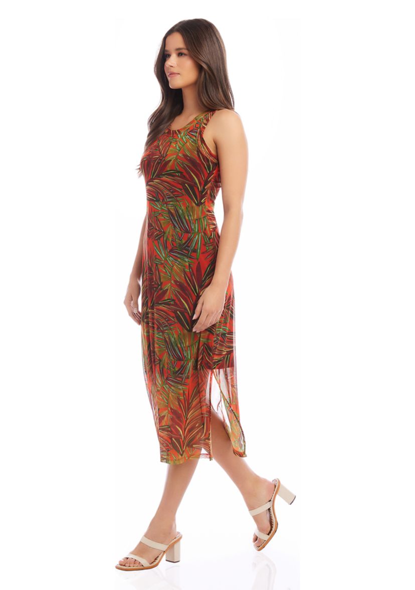 Womens Scoop Neck Midi Dress