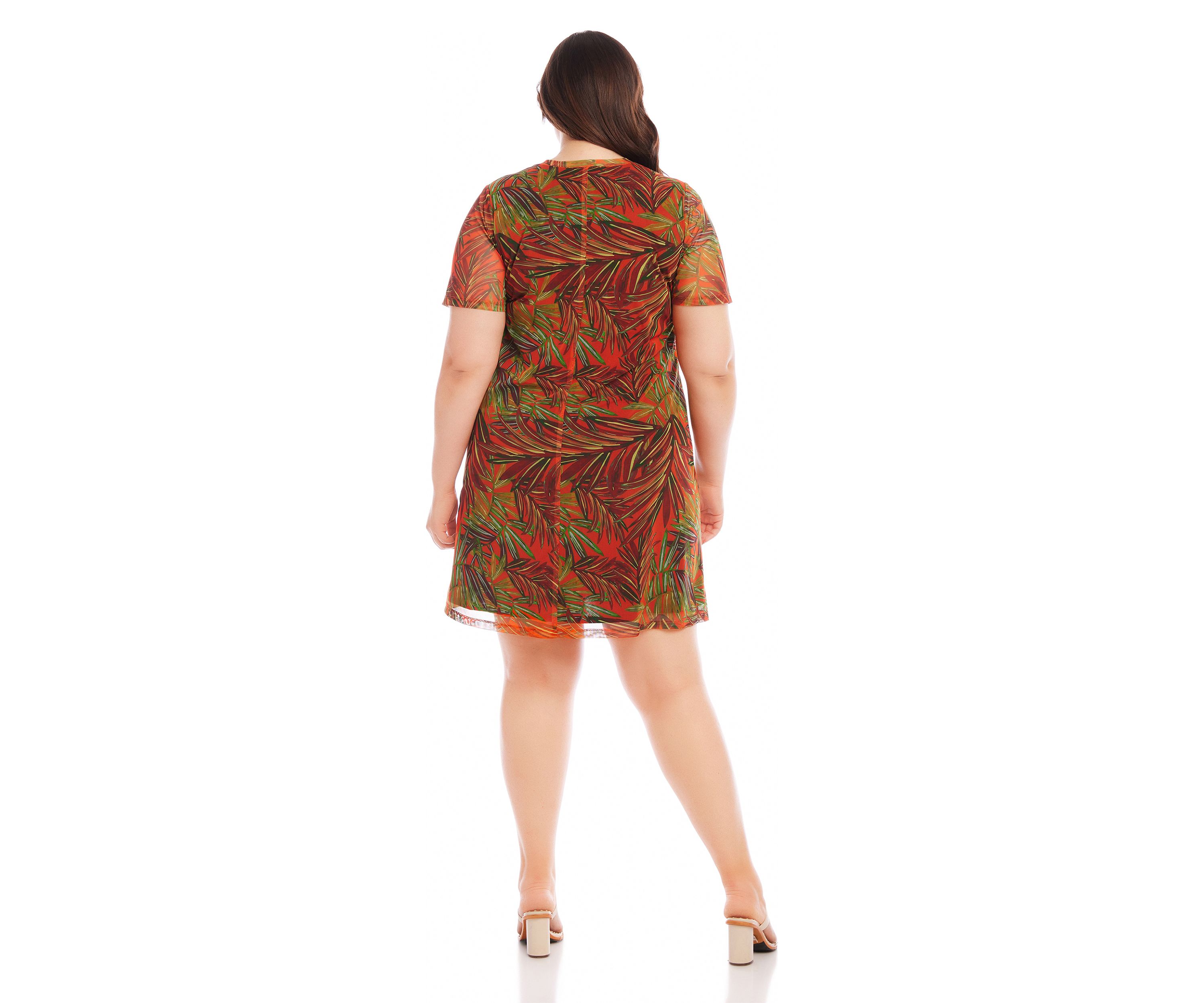 Plus Size Short Sleeve A-Line Dress