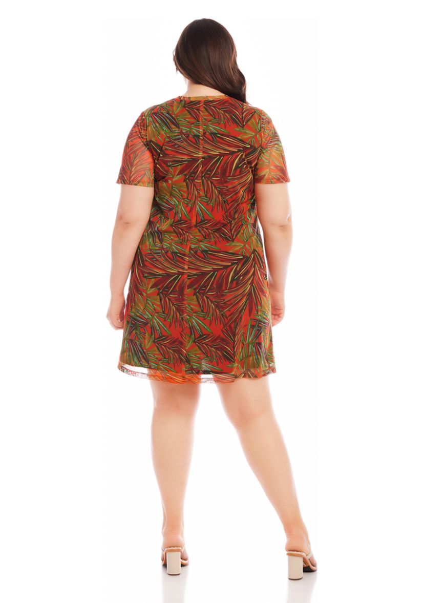 Plus Size Short Sleeve A-Line Dress