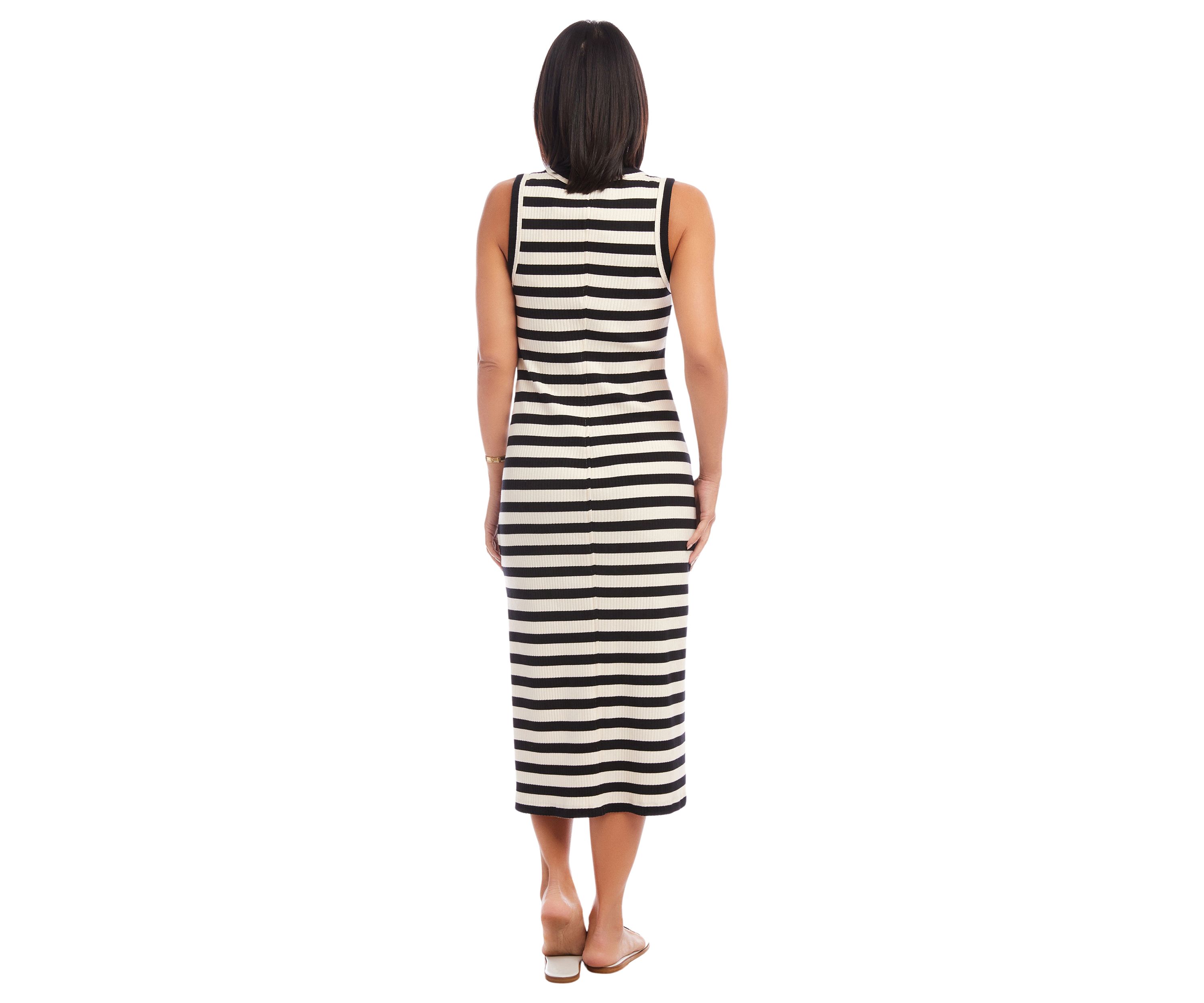 Womens Stripe Midi Column Dress