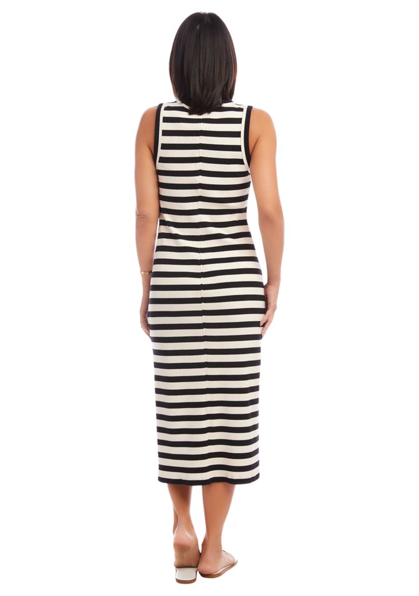 Womens Stripe Midi Column Dress