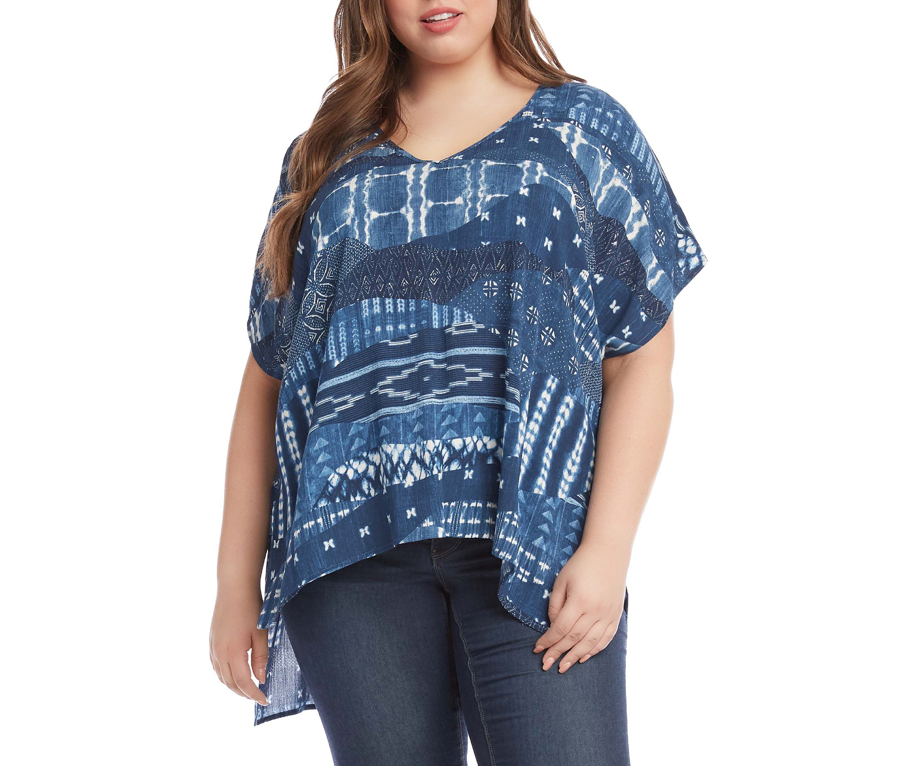 Plus Size High Low Short Sleeve Tunic 