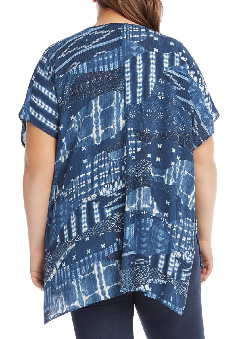 Plus Size High Low Short Sleeve Tunic 