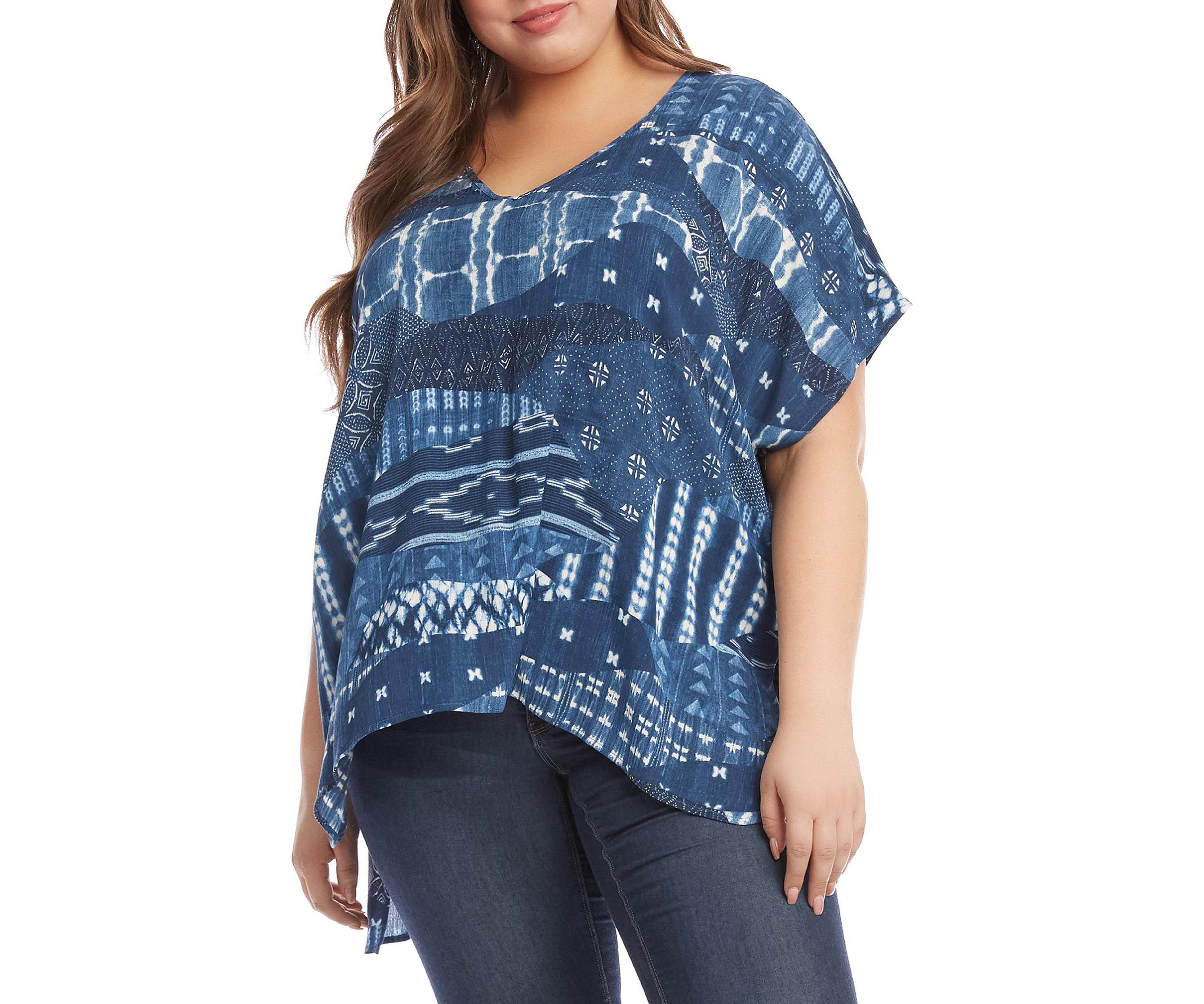 Plus Size High Low Short Sleeve Tunic 