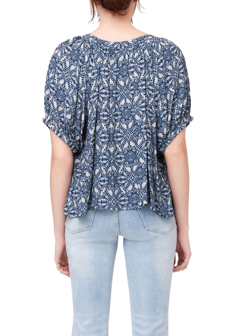 Womens Short Sleeve Peasant Top