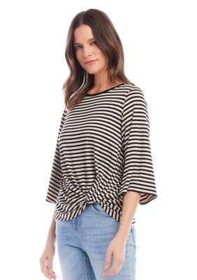 Women's Flare Sleeve Printed Pick Up Hem Top