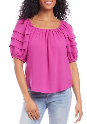 Women's Pleat Sleeve Top