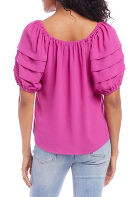 Women's Pleat Sleeve Top