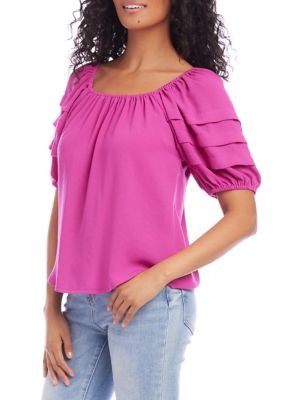 Women's Pleat Sleeve Top