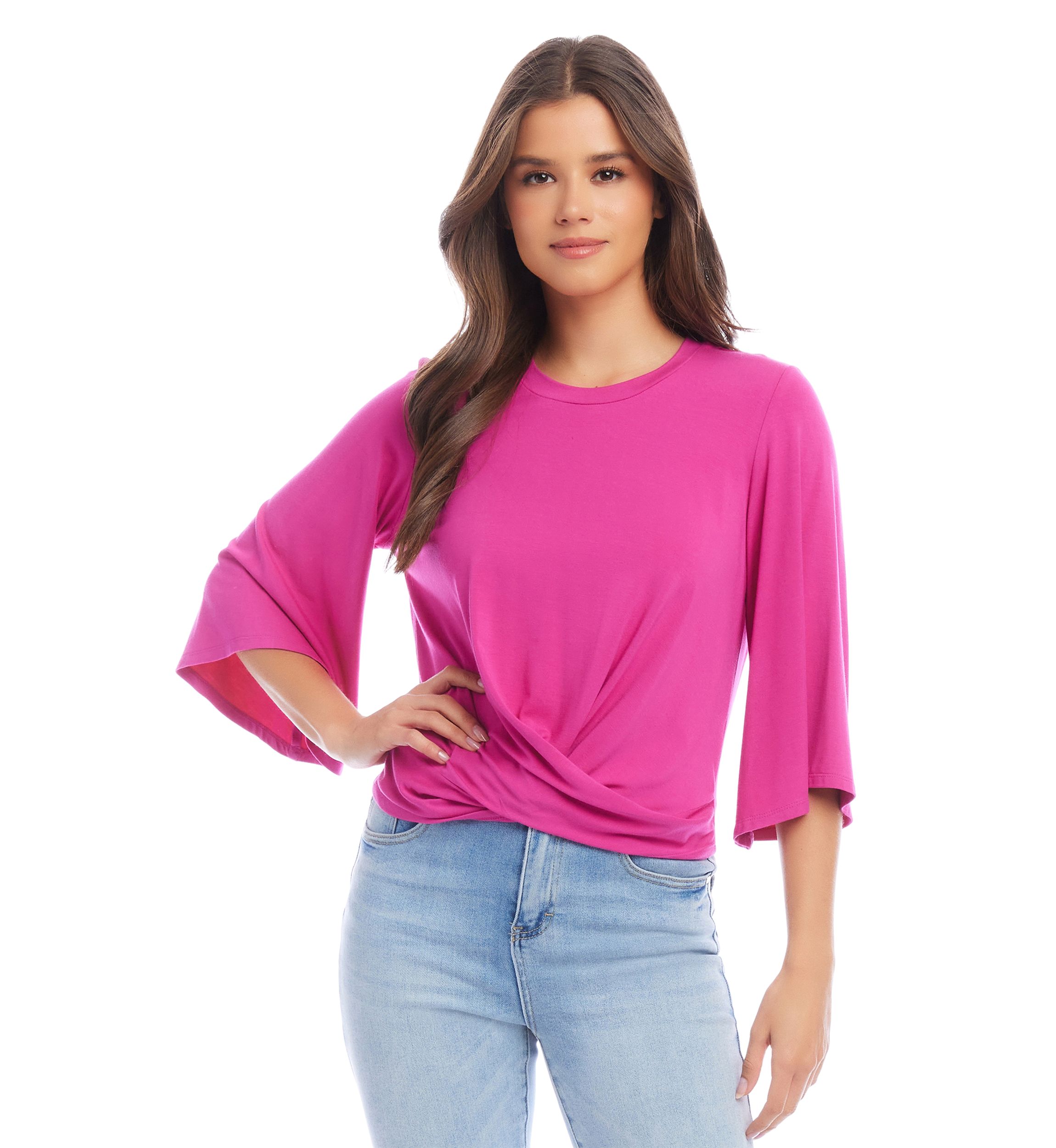 Petite Drape Front Top