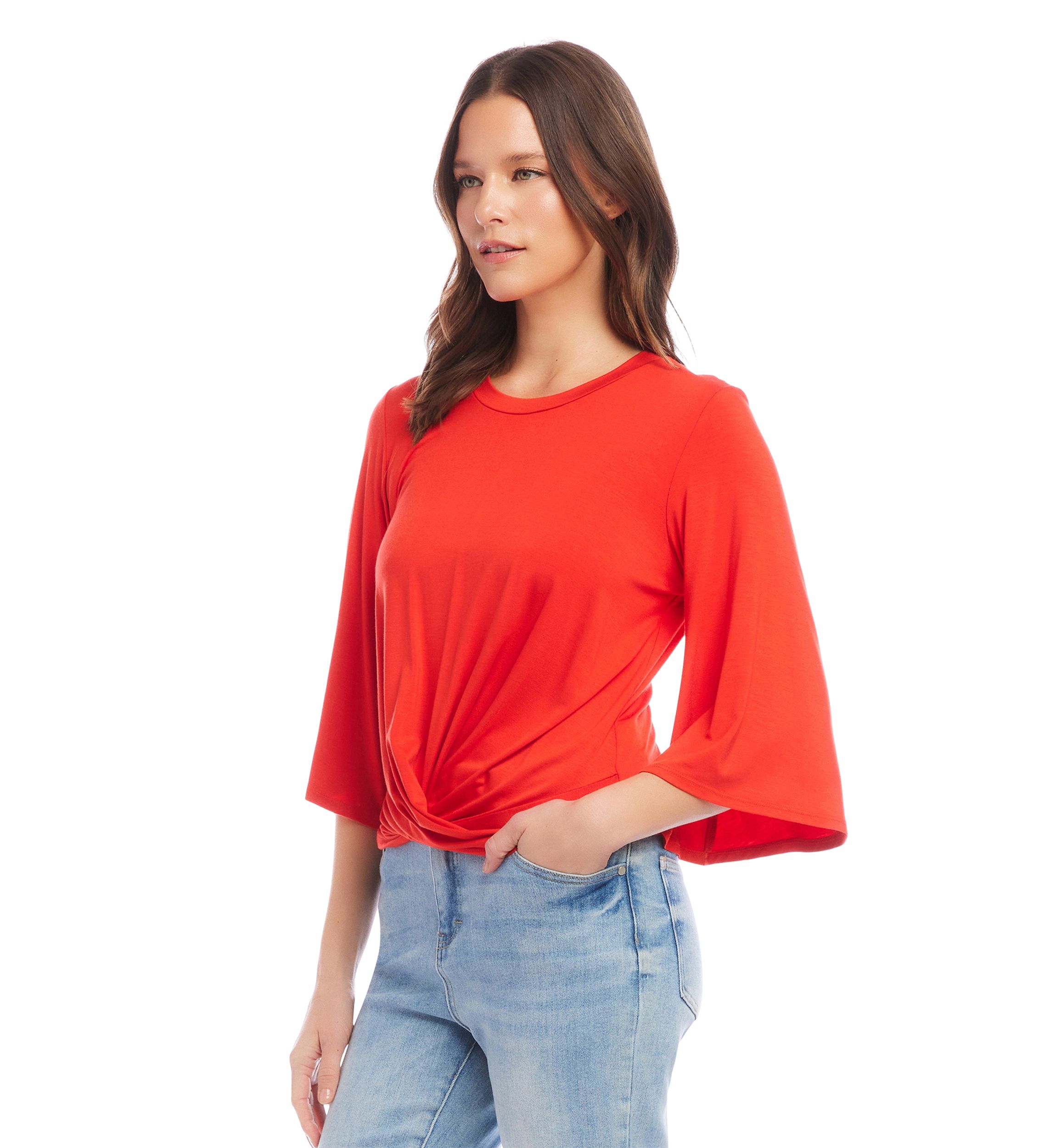 Womens Drape Front Top