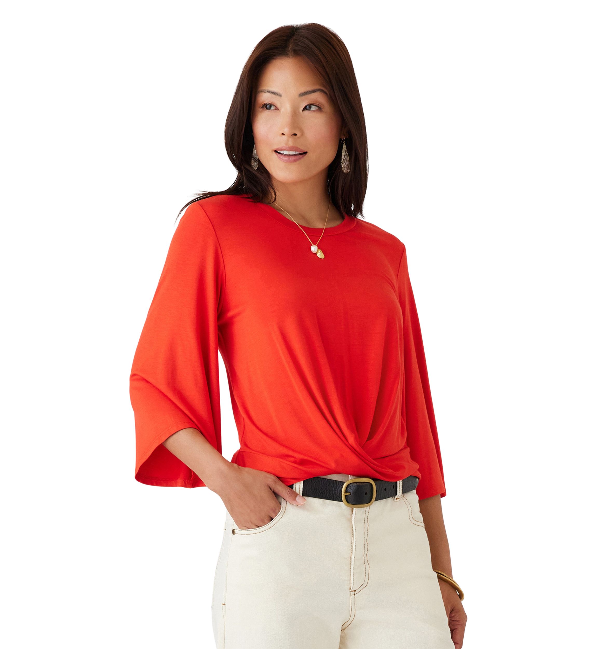 Womens Drape Front Top