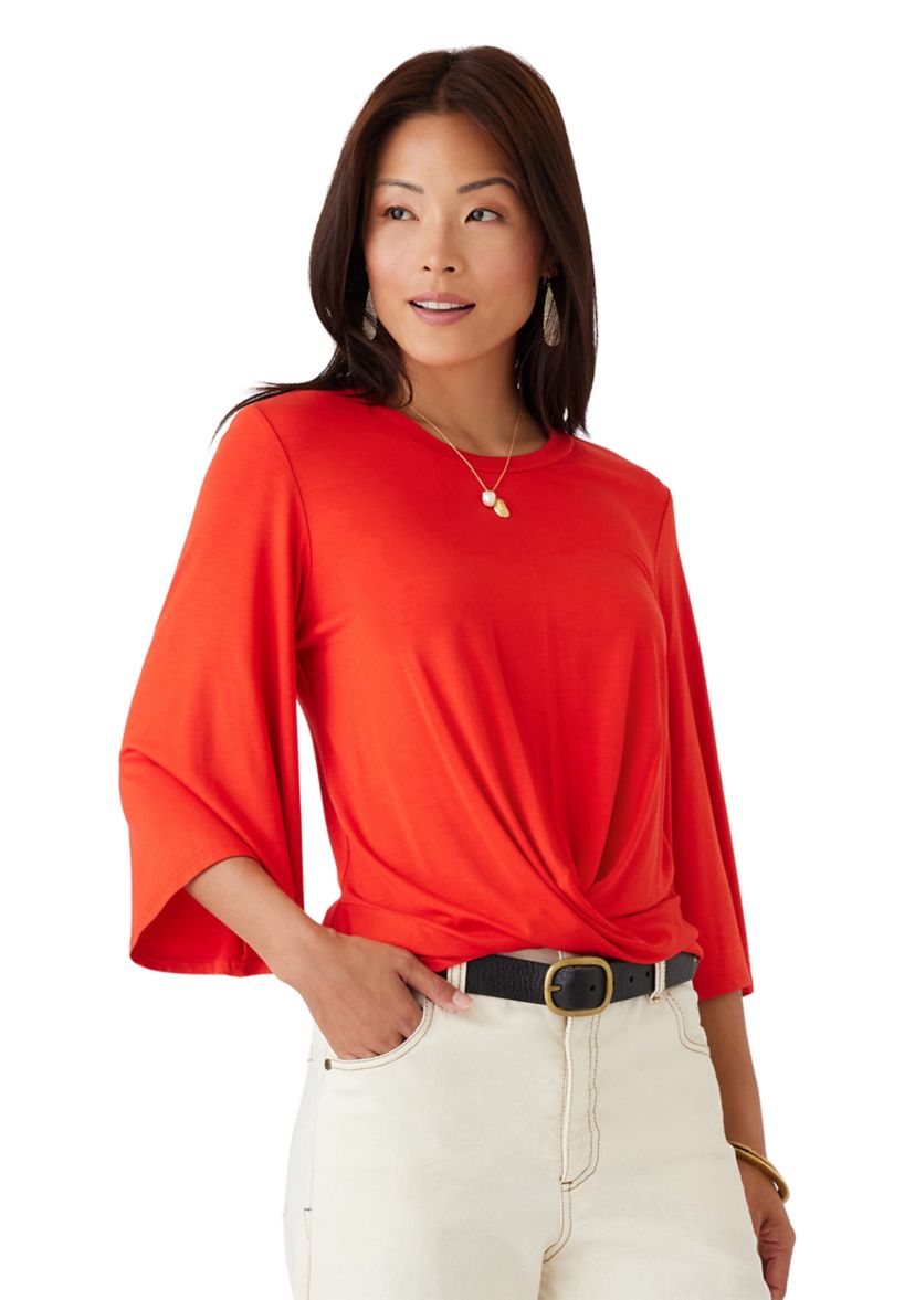 Womens Drape Front Top