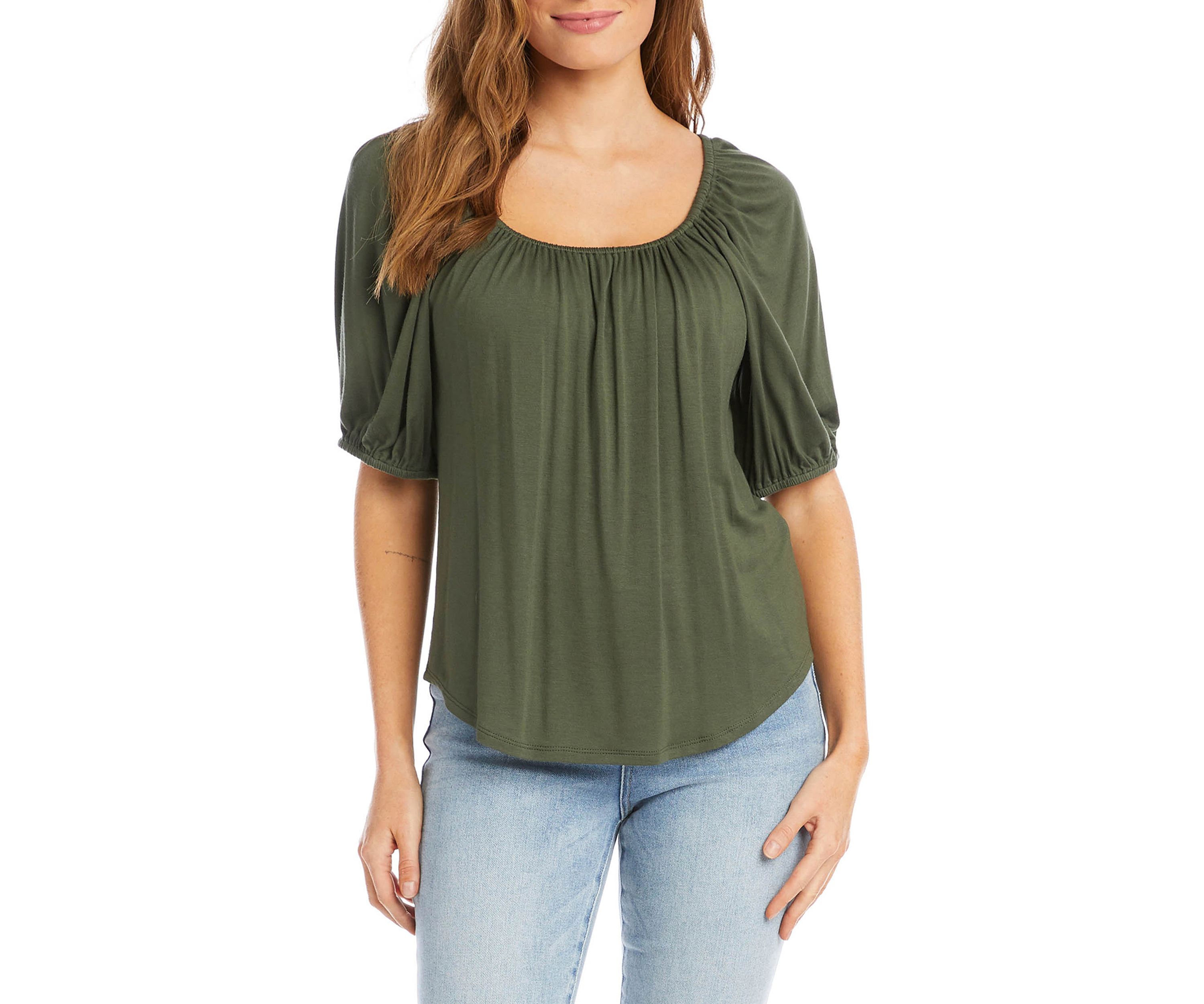 Womens Knit Peasant Top 