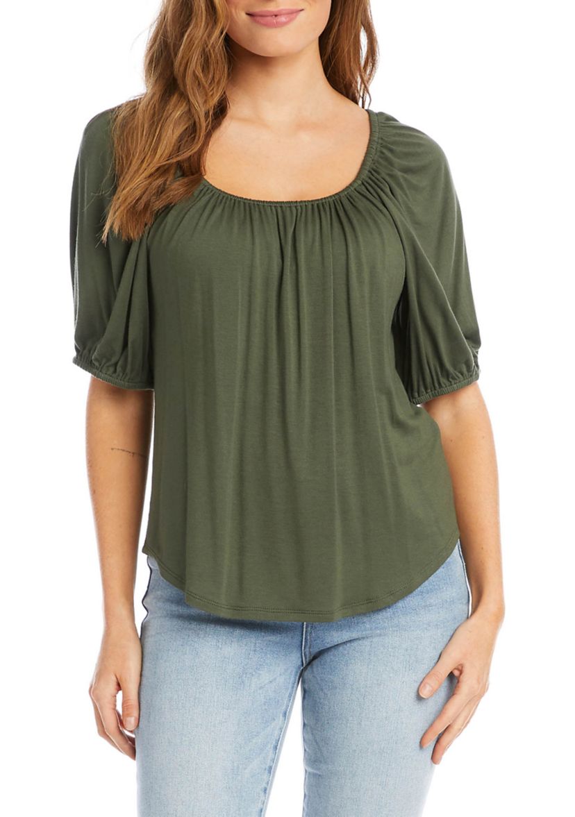 Womens Knit Peasant Top 