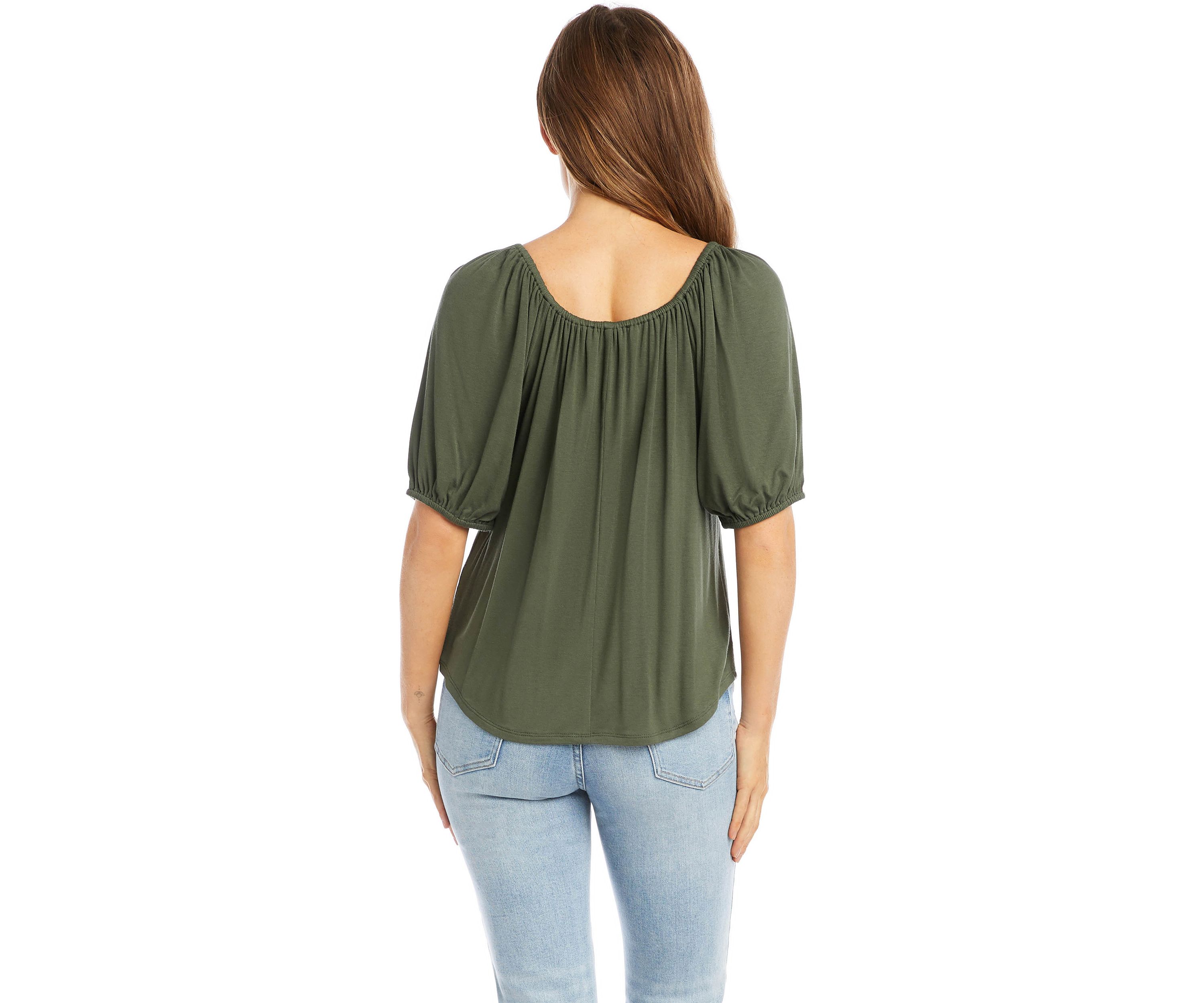 Womens Knit Peasant Top 