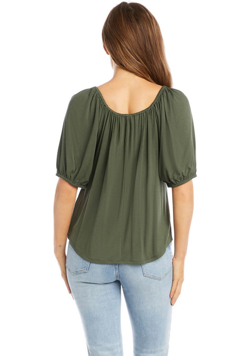 Womens Knit Peasant Top 