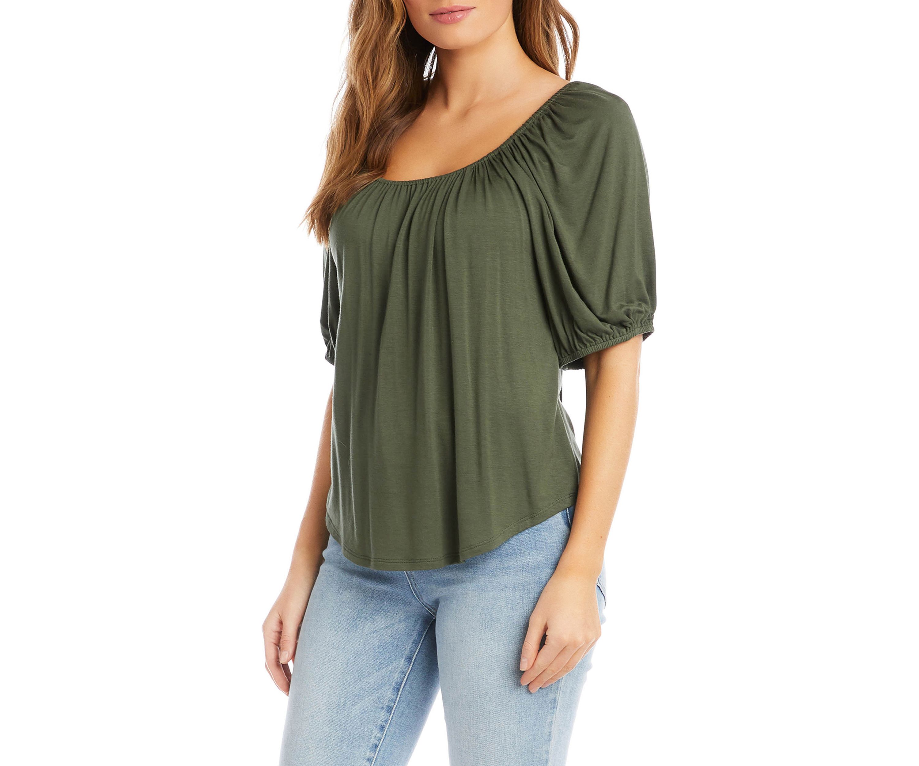 Womens Knit Peasant Top 
