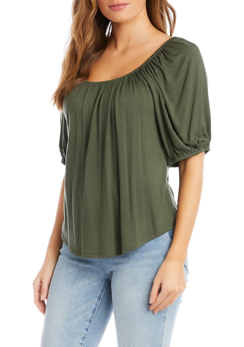 Womens Knit Peasant Top 
