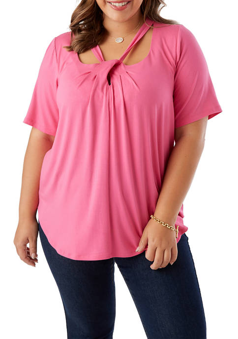 Karen Kane Plus Size Cut Out Shirttail Top