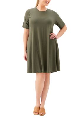 Karen Kane Women's Plus Size Short Sleeve A-Line Dress, 3X