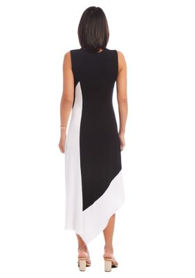 Women's Asymmetric Color Block Dress