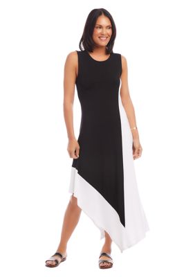 Women's Asymmetric Color Block Dress