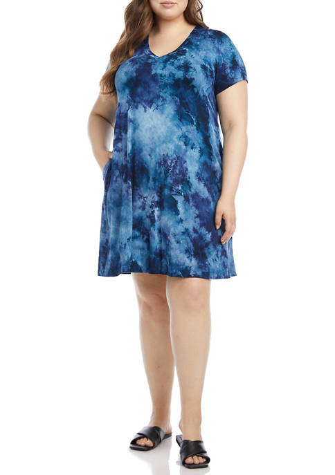 Karen Kane Plus Size Short Sleeve V-Neck Dress