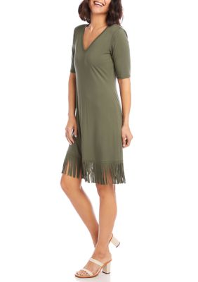 Women's V-Neck Fringe Dress